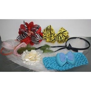 Lot of 6 Girls Hair Accessories Headbands Bows Colorful NIP